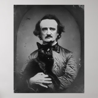 Affiche Edgar Allan Poe avec le chat noir