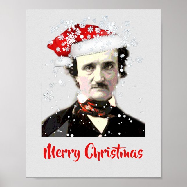 Affiche Edgar Allan Poe Christmas Wish Casquette Snowflake (Devant)
