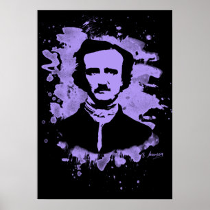Affiche Edgar Allan Poe Hommage (violet)