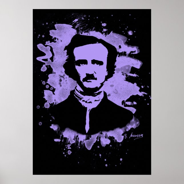 Affiche Edgar Allan Poe Hommage (violet) (Devant)