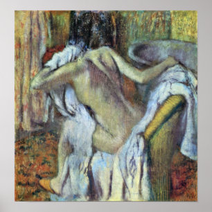 Affiche Edgar Degas - après le bain pour sécher l'épouse