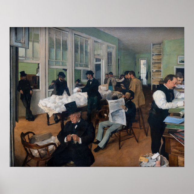 Affiche Edgar Degas - Bureau de coton à la Nouvelle-Orléan (Devant)
