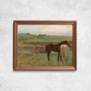 Affiche Edgar Degas Chevaux Dans Un pré Vieux Art Célèbre