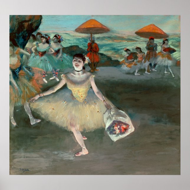 Affiche Edgar Degas | Danseur avec bouquet, curtseing (Devant)