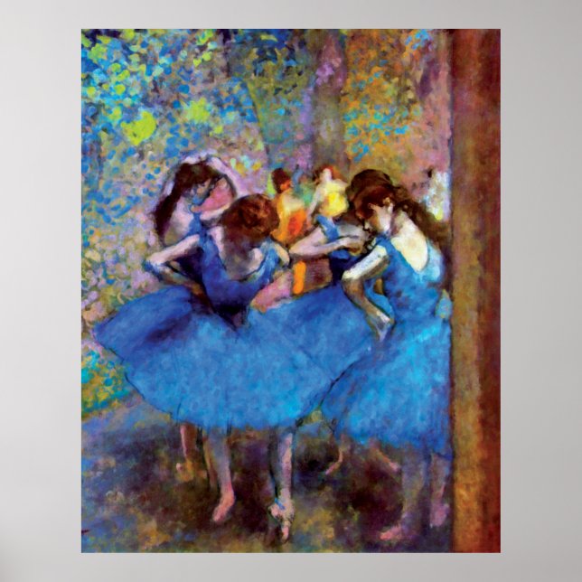 Affiche Edgar Degas - Danseurs En Bleu - Amoureux De Danse (Devant)