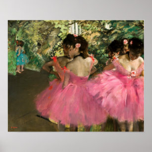 Affiche Edgar Degas - Danseurs en rose