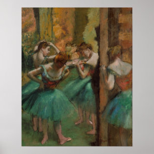 Affiche Edgar Degas Danseurs rose et vert