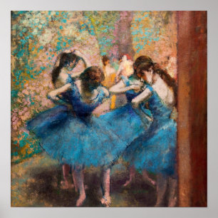 Affiche Edgar Degas - Danseuses en bleu