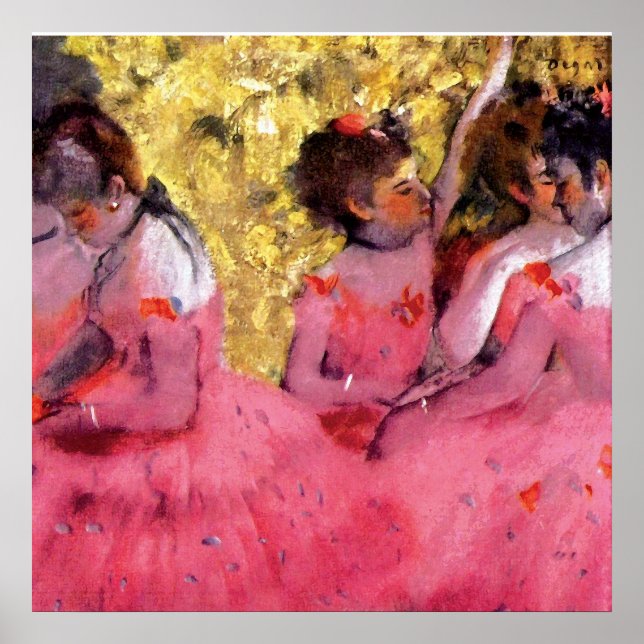 Affiche Edgar Degas - Danseuses en rose - Amateur de danse (Devant)