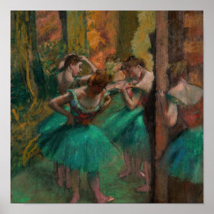 Affiche Edgar Degas - Danseuses, Rose et Vert