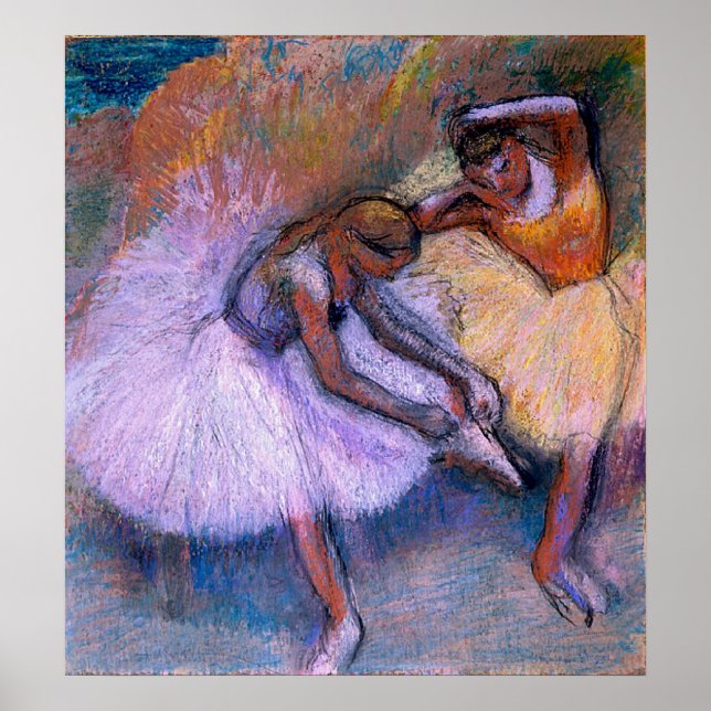 Affiche Edgar Degas - Deux Danseurs 1898 Ballet Pastel dan (Devant)