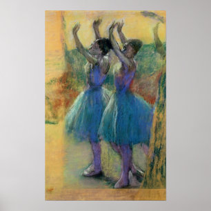 Affiche Edgar Degas   Deux Danseurs Bleus