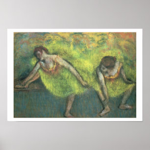 Affiche Edgar Degas   Deux danseuses relaxantes