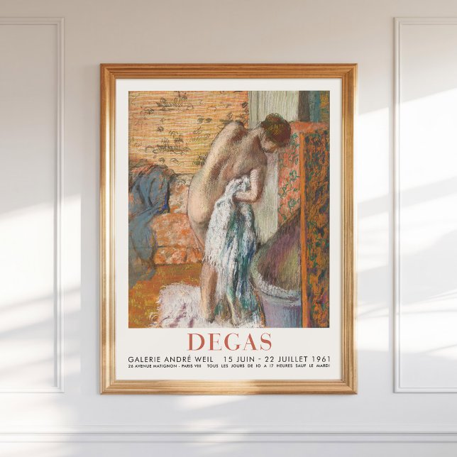 Affiche Edgar Degas Femme Se Sécher Art Pastel (Créateur téléchargé)
