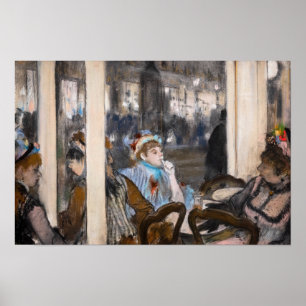 Affiche Edgar Degas - Femmes sur une terrasse de café le s