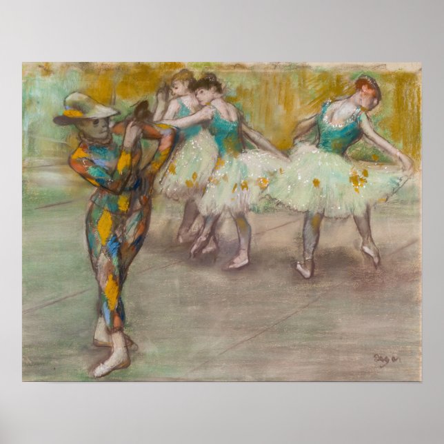 Affiche Edgar Degas - Harlequin Dance (Devant)
