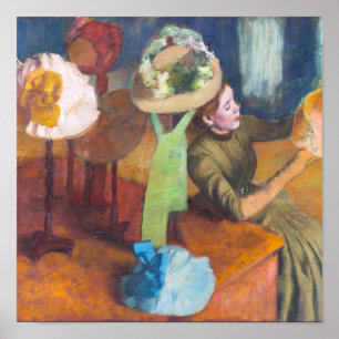 Affiche Edgar Degas - La boutique de chapeaux