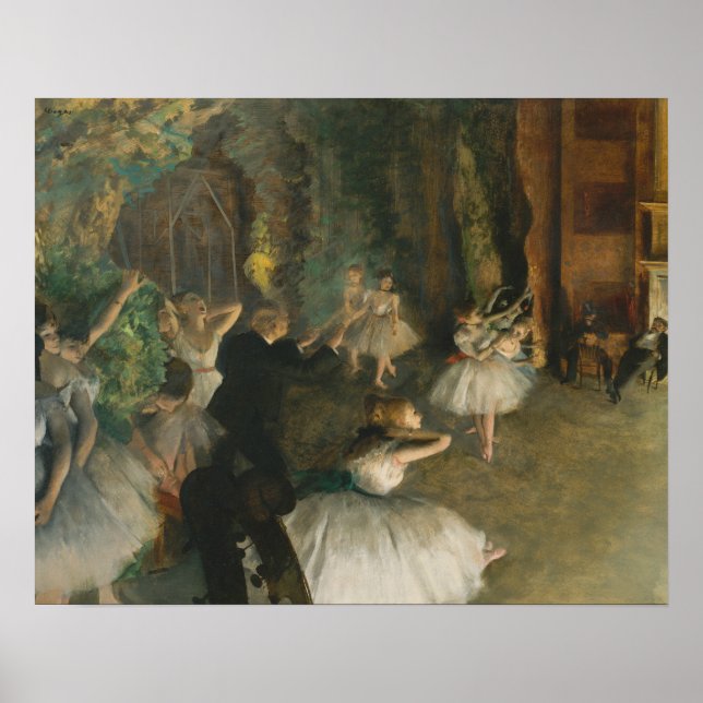 Affiche Edgar Degas - La répétition du ballet sur scène (Devant)