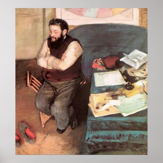 Affiche Edgar Degas Portrait de Diego Martelli (Devant)
