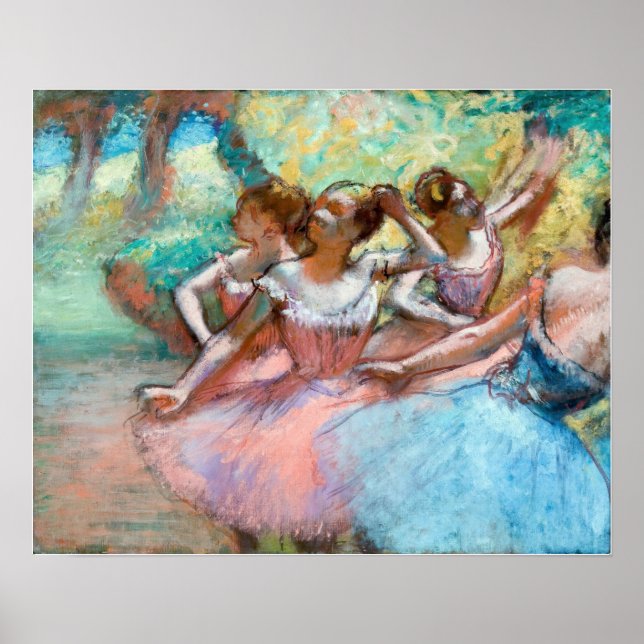Affiche Edgar Degas - Quatre Ballerinas sur scène (Devant)