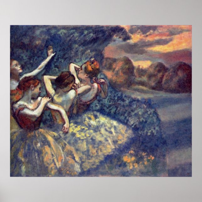 Affiche Edgar Degas - Quatre Danseurs 1899 Ballet Canvas (Devant)