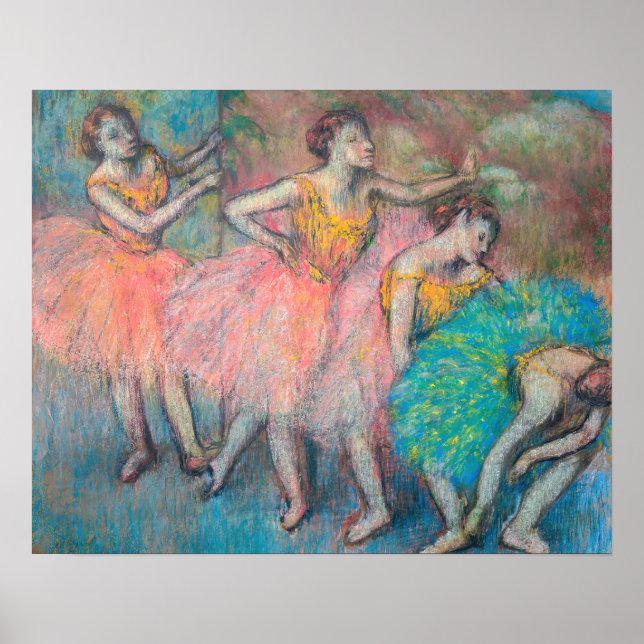 Affiche Edgar Degas - Quatre danseuses (Devant)