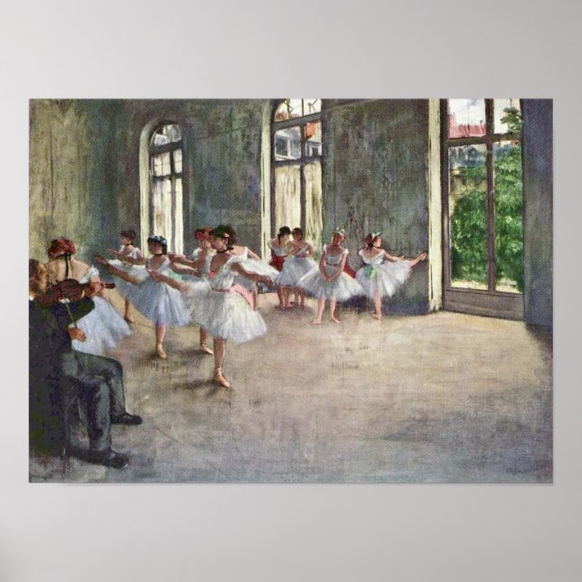 Affiche Edgar Degas - Répétition de ballet (Devant)
