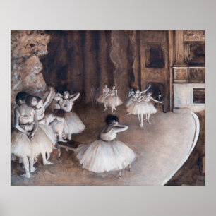Affiche Edgar Degas - Répétition de ballet sur scène