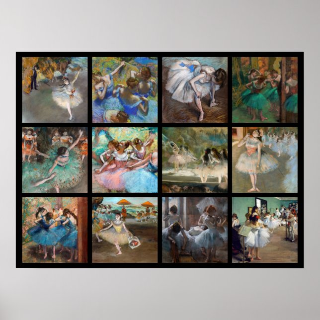 Affiche Edgar Degas - Sélection de chefs-d'œuvre de danseu (Devant)