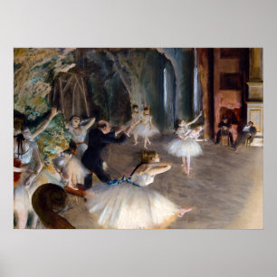 Affiche Edgar Degas - The Rehearsal of the Ballet Onstage