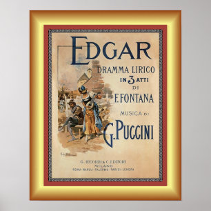 Affiche Edgar ~Piccini ~ Drame Lyrique Par F. Fountana ~
