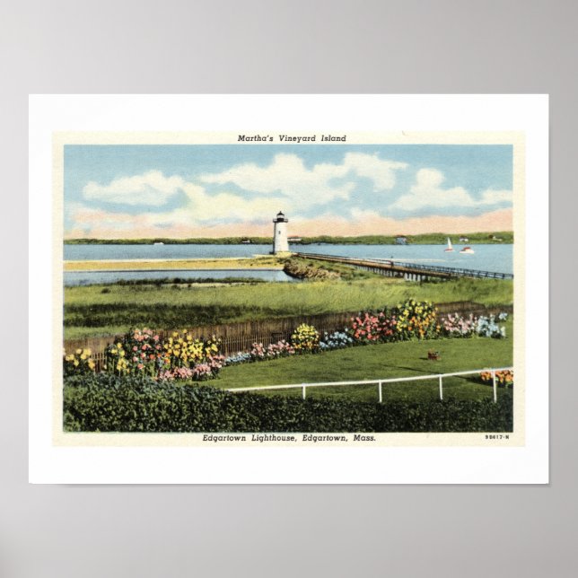 Affiche Edgartown Lighthouse Martha's Vineyard c1925 (Devant)