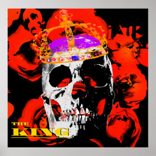 Affiche Edgy King Skull Crown n'Rose