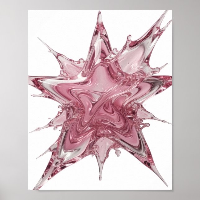 Affiche Edgy Rose CLAPÉS D'EAU Texte 3D Art (Devant)