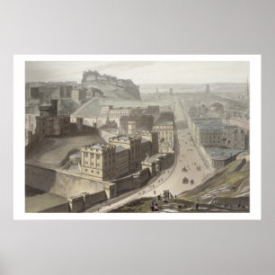 Affiche Edimbourg, de Calton Hill, de "A Voyage Around
