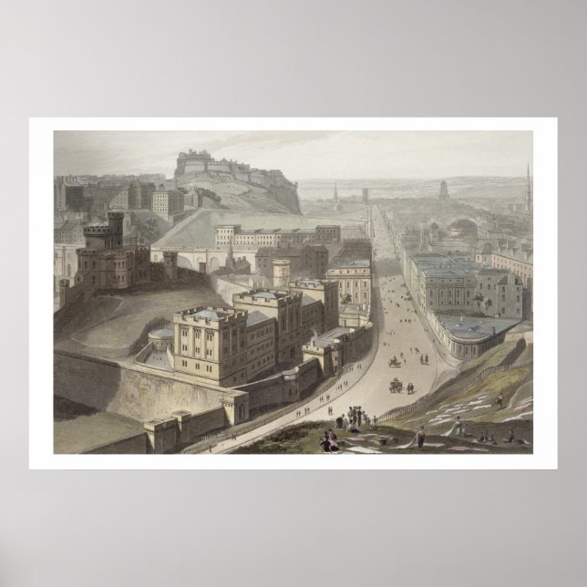 Affiche Edimbourg, de Calton Hill, de "A Voyage Around (Devant)