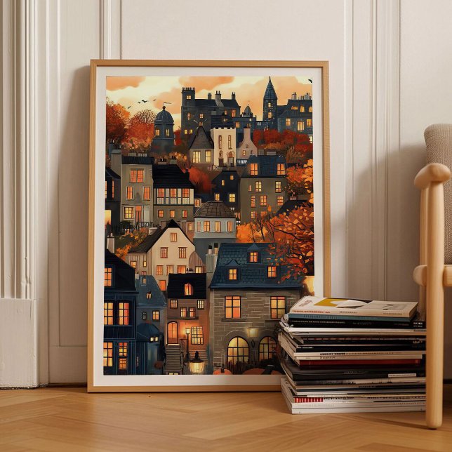 Affiche Edinburgh Illustration Edinburgh Print Autumn Scot (Créateur téléchargé)