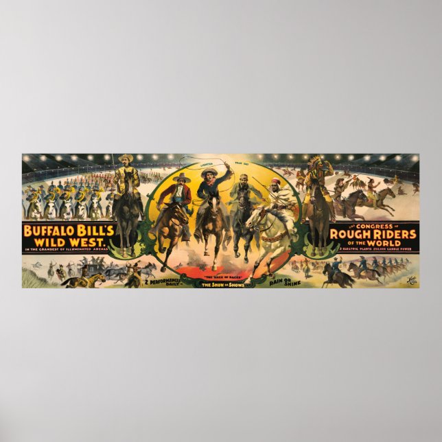 Affiche Edison Lights Buffalo Bill Show 1895 (Devant)
