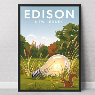 Affiche Edison New Jersey vintage