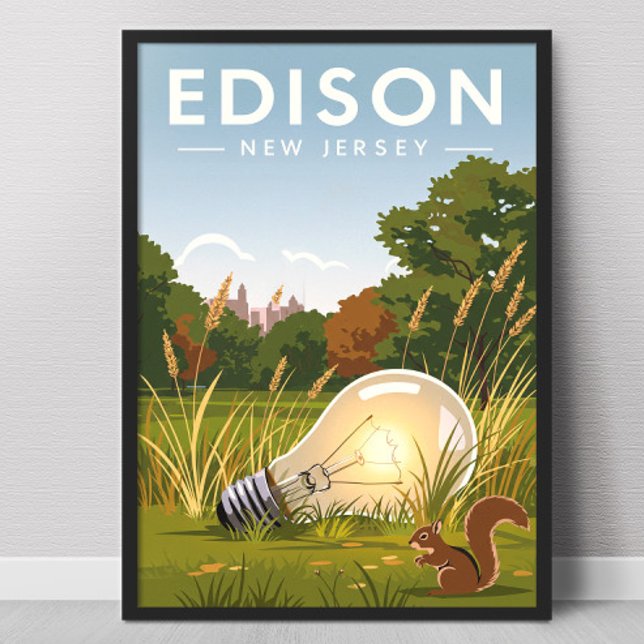 Affiche Edison New Jersey vintage (Créateur téléchargé)