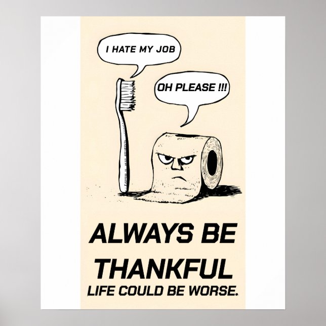 Affiche Editable - Amour de bureau amusant : Brosse à dent (Devant)