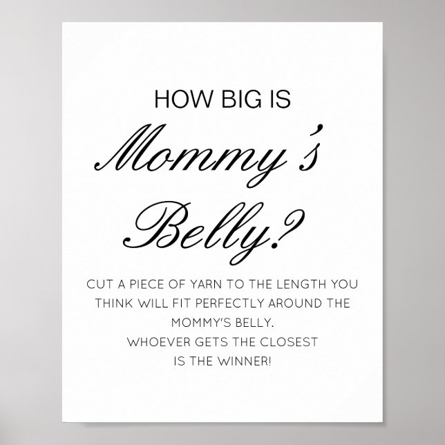 Affiche Editable How Big is Mommy's Belly Game (Devant)