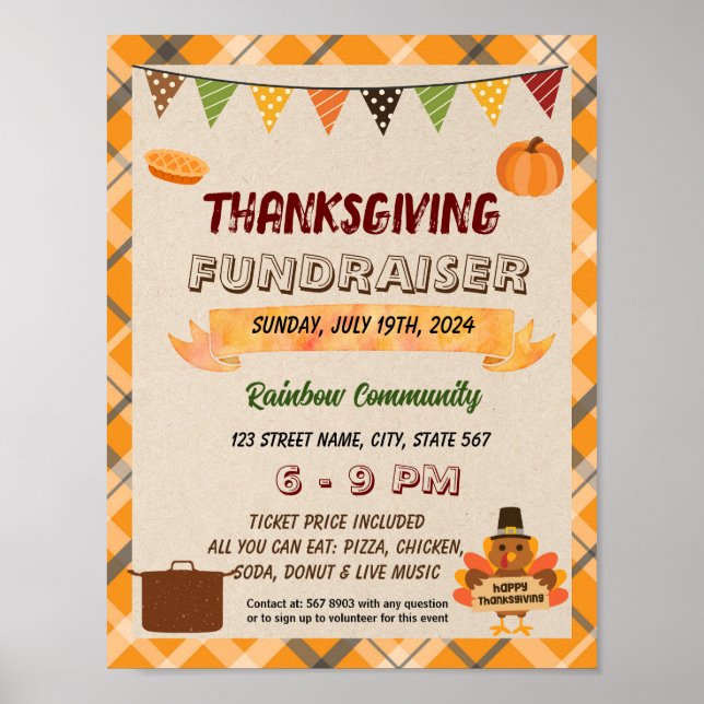 Affiche Editable prospectus de la chance Thanksgiving (Devant)