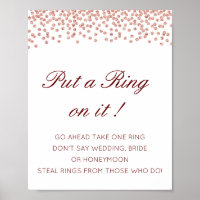 Editable Put a Ring on it Bridal Shower Game Poste