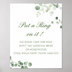 Affiche Editable Put a Ring on it Bridal Shower Game Poste
