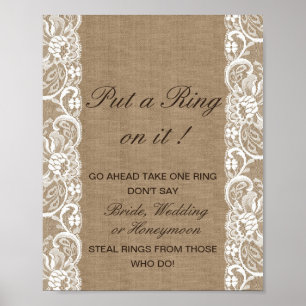 Affiche Editable Put a Ring on it Bridal Shower Game Poste