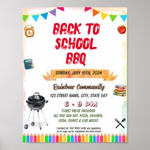 Affiche Editable School Bbq Pique-nique