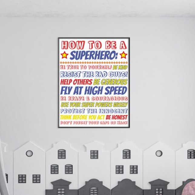 Affiche Editable Superhero Print for Kids Room (Créateur téléchargé)