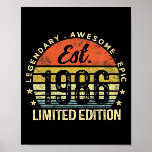 Affiche Édition limitée 40e anniversaire de 1986 Vintage 4