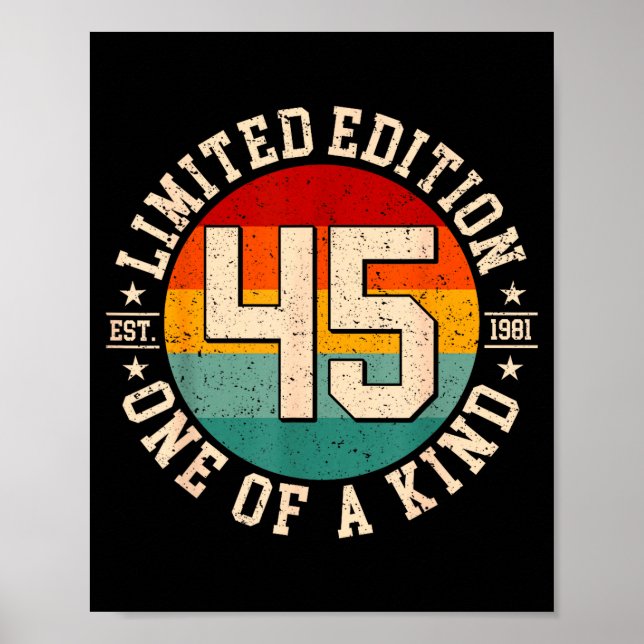Affiche édition limitée 45 tours de 1981, 45 ans (Devant)